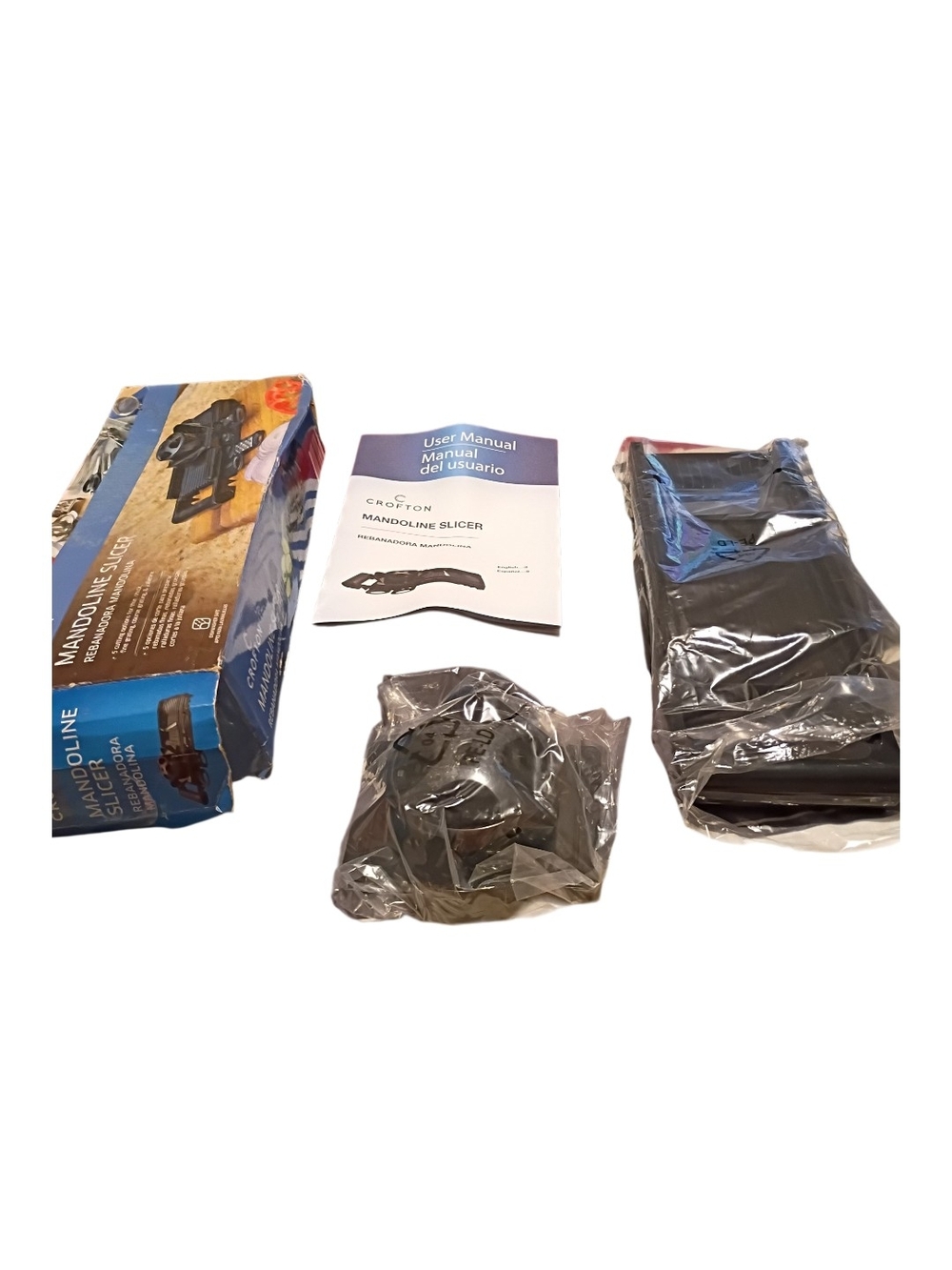 Crofton 7pc Black Mandoline Slicer with 5 Easy Changeable Blade Attachments NIB